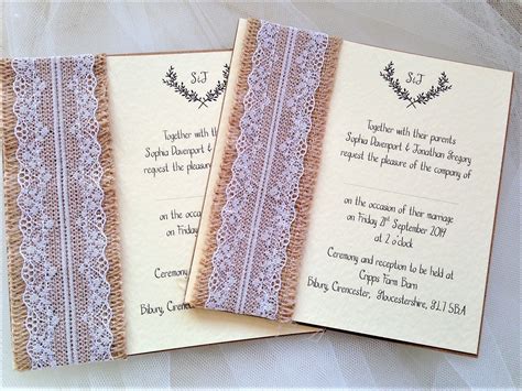 Burlap And Lace Wedding Invites Wedding Invitations