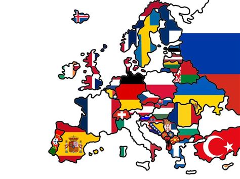 Transparent Europe Map With Flags Europe Map European Flags