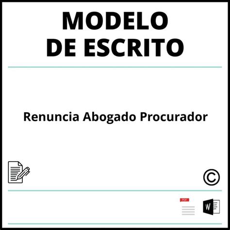 Modelo Escrito Renuncia Abogado Cliente