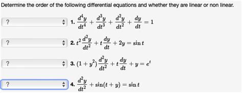 Solved Determine The Order Of The Following Differential