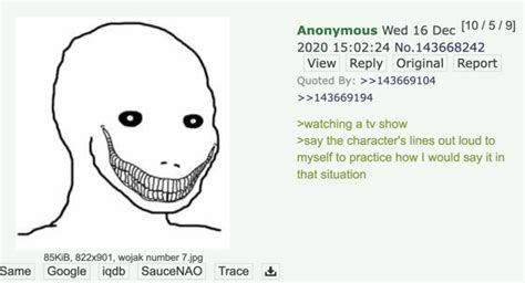 Psycho Wojak 4chan Greentext Psycho Wojak Le Scary Face Know Your