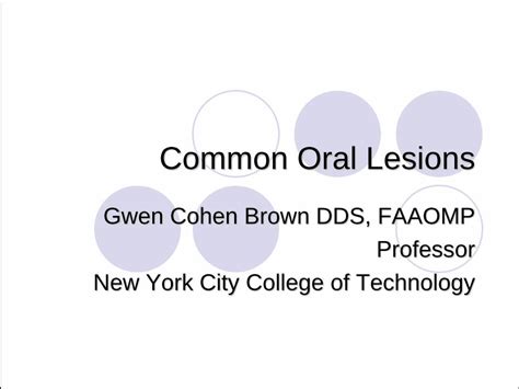 Pdf Common Oral Lesions Albany Medical Center Know When And How