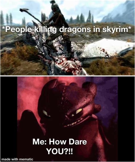 Skyrim Gamers I Request You Not To Kill Dragons Please D My Memevirus