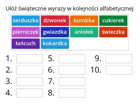 Kolejno Alfabetyczna Ustaw W Kolejno Ci