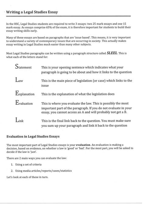 How To Write A Legal Studies Essay | Legal Studies - Year 11 HSC