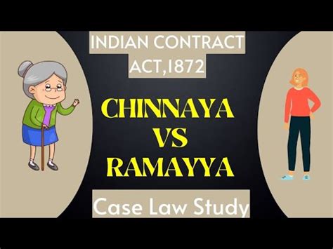 Chinnaya Vs Ramayya Case Law Study Consideration Indian Contract