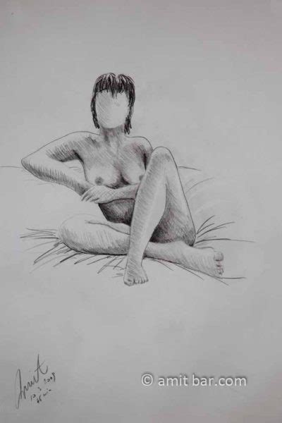 Seated Nude Model With Crossed Legs Amit Bar Art