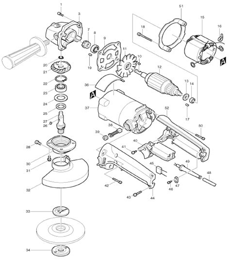 Makita 9005B 5 Angle Grinder With AC DC Switch Partswarehouse