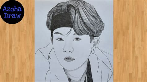 How To Draw Suga From Bts Step By Step Bts Suga Drawing Drawing Tutorial Easy Draw