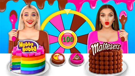 100 Layers Of Chocolate VS Bubble Gum Challenge Blowing War