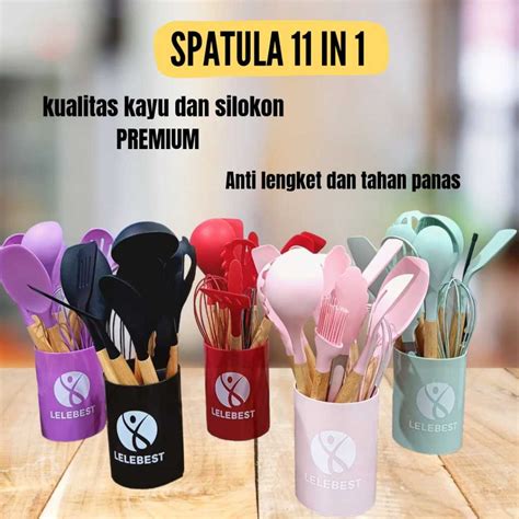 Jual Silicone Utensil 11Pcs Wadah Spatula Peralatan Masak Sutil