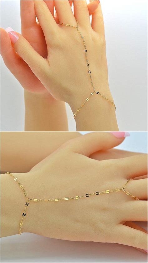 Delicate Chain Bracelet Layering Bracelet Gold Chain Etsy Hand