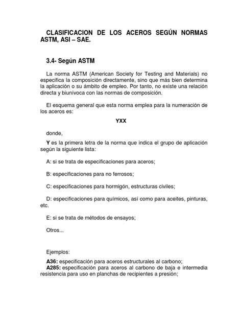 Clasificacion De Los Aceros Según Normas Astm Pdf