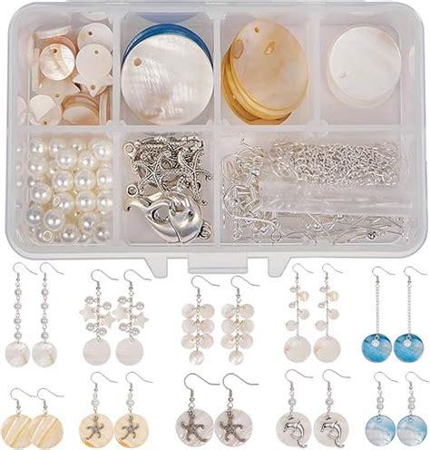 Sunnyclue Box Diy Pairs Natural White Sea Shell Drop Dangle