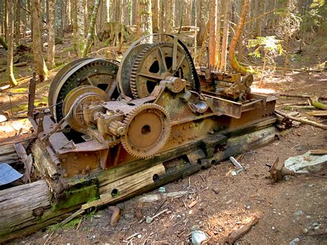 Abandoned logging equipment found somewhere in the Cascade mountains ...