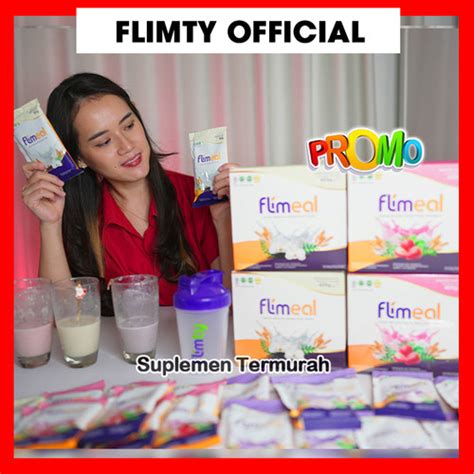 Promo Flimeal 12 Sachet Vanilla Strawberry Taro Flimty 12sachet 600gram