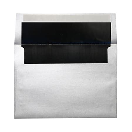 LUX Foil Lined Invitation Envelopes A4 Peel Press Closure SilverBlack