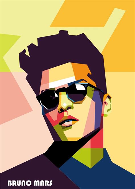 Bruno Mars In Wpap Style Poster Picture Metal Print Paint By