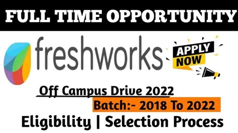 Freshworks Off Campus Drive For Graduate Trainee Insite Sales