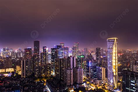 Night View Over Chengdu Background, Night View, Chengdu, Aerial ...