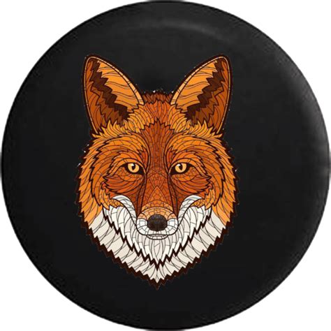 Orange Red Fox Jeep Camper Spare Tire Cover Custom Size V541 Jeep