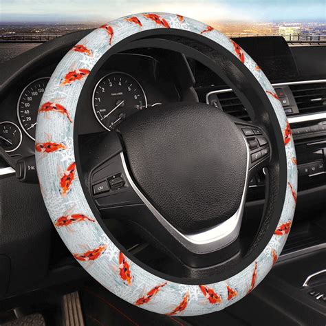 Lukts Koi Fish Corals Spring Summer Steering Wheel Cover Stretch