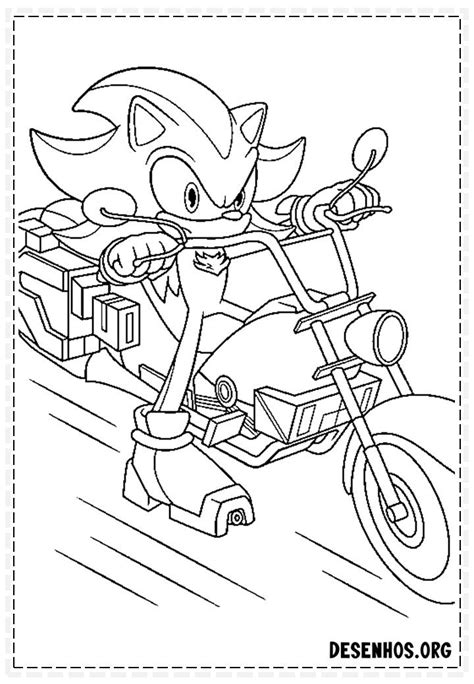 Sonic The Hedgehog Riding A Motorcycle Coloring Page