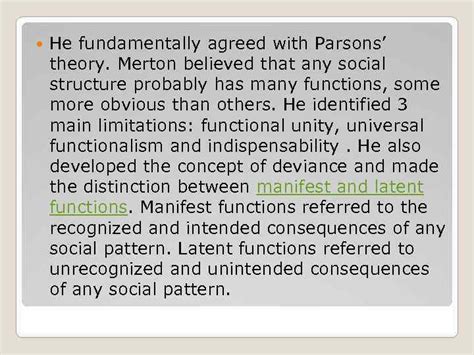 Structural Functionalism Talcott Parsons Robert Merton