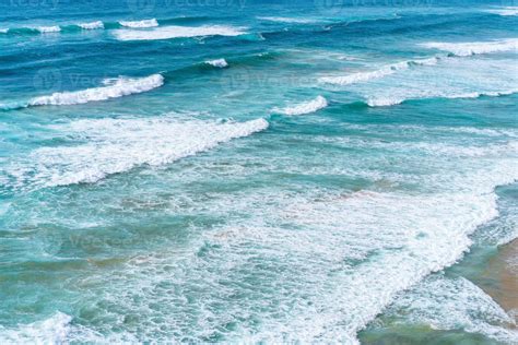 Aerial View Of Tropical Sandy Beach And Ocean With Turquoise Water With