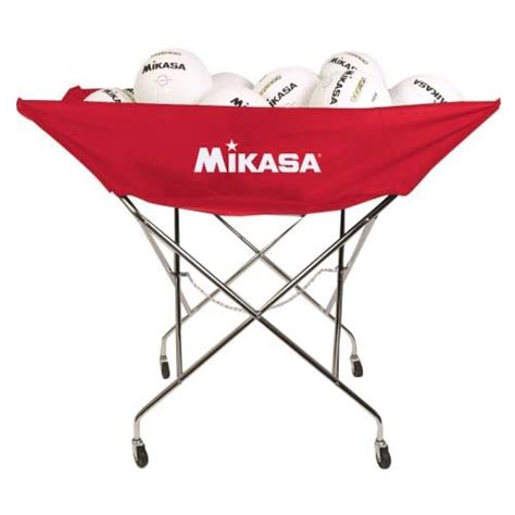 Mikasa Indoor Volleyball Ball Carts Collapsible Hammock 24 Ball Scarlet