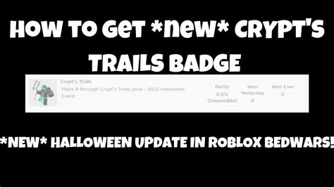 How To Get New FREE Crypt KIT In Roblox Bedwars Roblox Bedwars