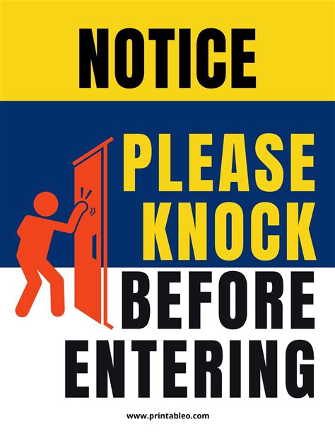 20 Printable Please Knock Signs Printableocom