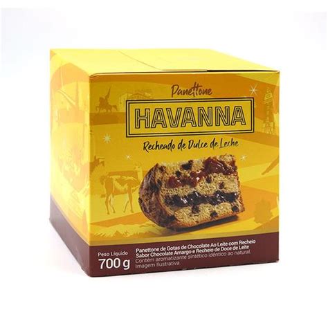 Panettone Gotas Recheado De Doce De Leite E Chocolate Havanna 700g