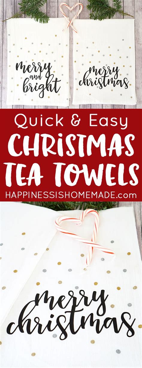 Easy Christmas Tea Towels With Cricut Explore Air Christmas Towels