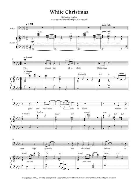 White Christmas by Bing Crosby - Voice - Digital Sheet Music | Sheet ...