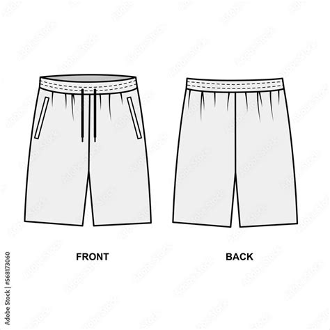 Stockvector Outline Drawing Of Sports Mens Shorts On A White