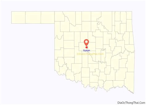 Map of Yukon city, Oklahoma