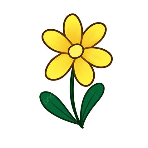 Pegatina De Dibujos Animados De Flor Amarilla Simple Transparente Png