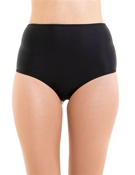 Calzon De Bikini Pin Up Con Tanga Negro Samia Cl Tama O S Color Negro