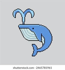 Pixel Art Illustration Whale Pixelated Whale Stock Vector Royalty Free