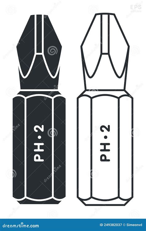 Screwdriver Bits Impact Driver Bits Ph2 Isolated Silhouette And