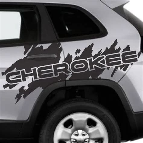 2pcs Pair Side Jeep Cherokee Trail Hawk Trailhawk Splash Splatter Graphic Vinyl Decal Suv