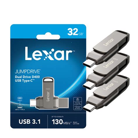 Lexar JumpDrive 32GB 64GB 128GB Dual Drive D400 USB 3 1 Type C