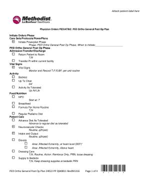 Fillable Online Attach Patient Label Here Physician Orders