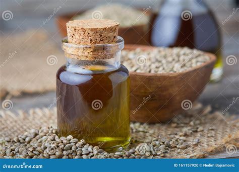 Organic Hemp Seeds and Hemp Oil Stock Photo - Image of healthy ...