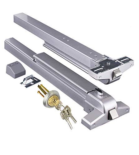 Buy COOLOUS Door Push Bar Panic Exit Device with Exterior Lever Emergency Lock Stainless Steel ...