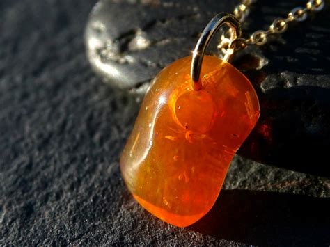 Dainty Fire Opal Pendant Gold Fire Opal Necklace Gold Raw - Etsy