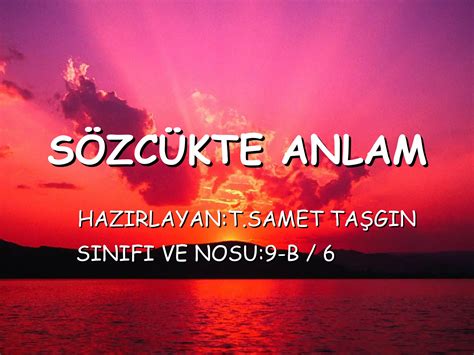 SöZcüKte Anlam 4 PPT