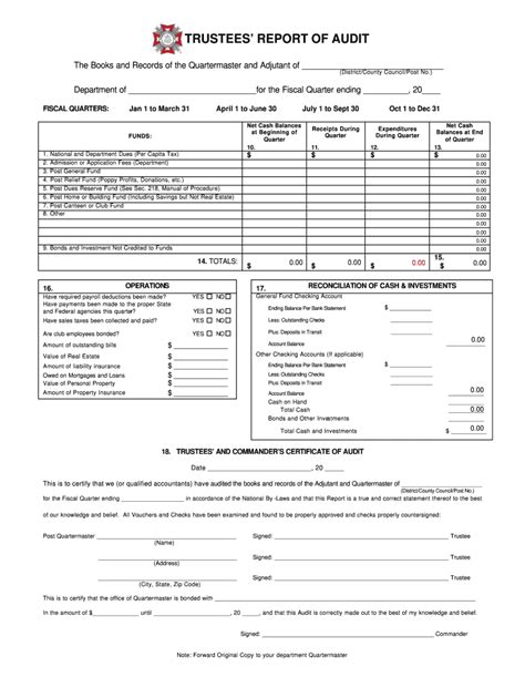 Vfw Trustee Report Fill Online Printable Fillable Blank Pdffiller