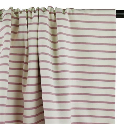 Tissu Jersey Rayures Marini Re Cru Vieux Rose